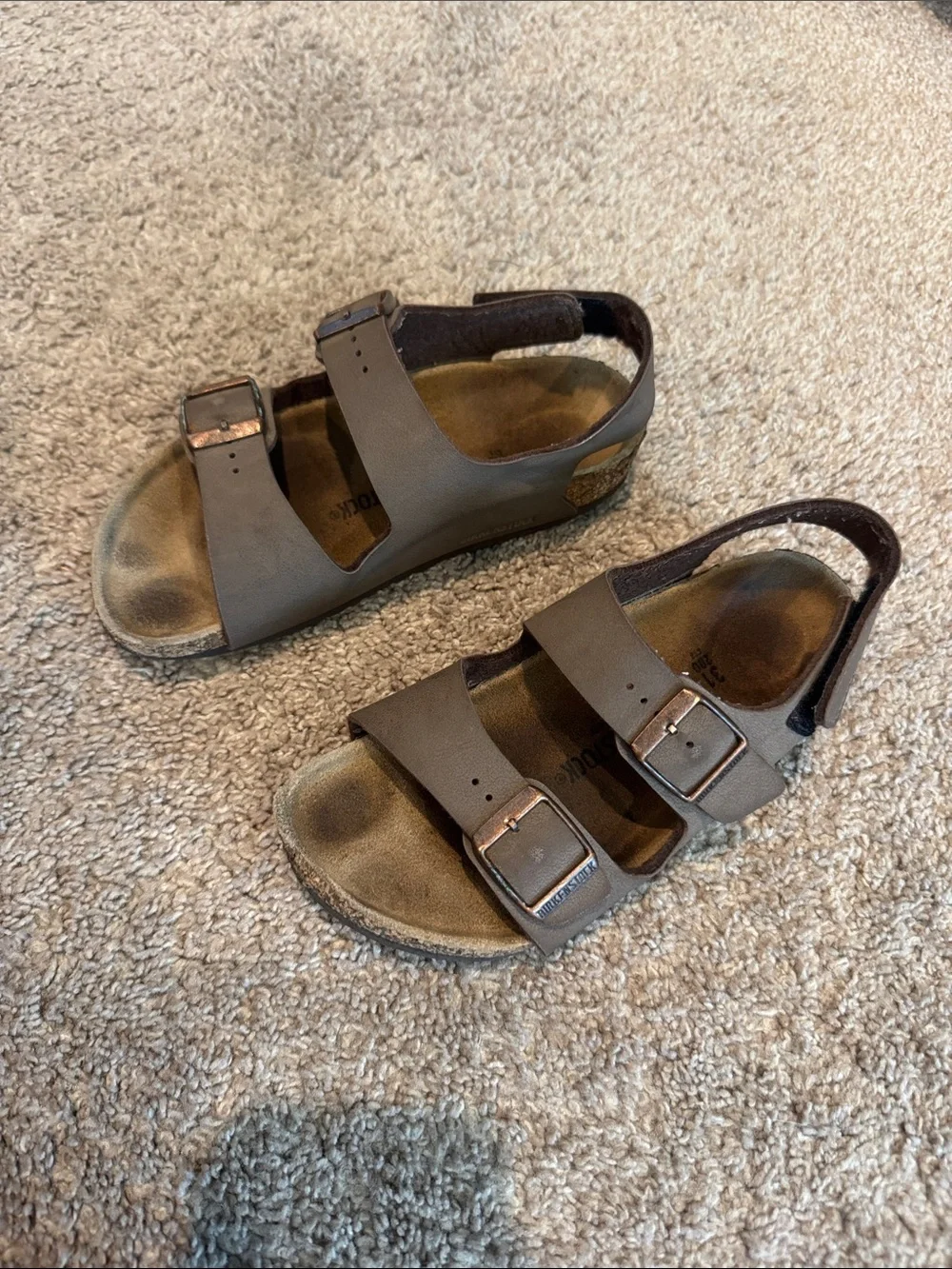 Kids Birkenstock Brown Adjustable Two-Strap Sandals